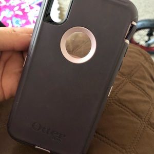 Purple iPhone X otter box!! Perfect condition!